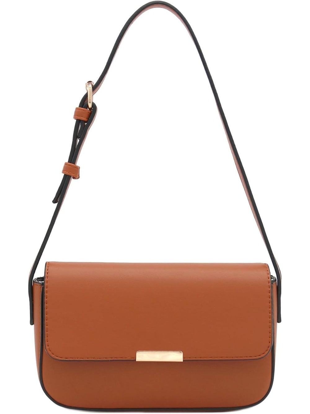 〽️ Women's Tan Brown Mini Rectangular Flap Purse Underarm Shoulder Bag